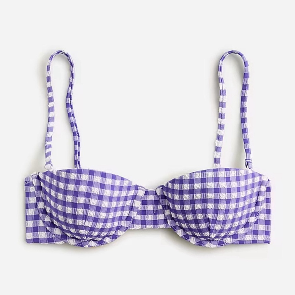 NWT J. Crew Gingham Balconette Underwire Bikini top